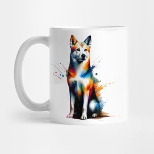 Colorful Abstract Splash Canaan Dog Artistic Portrait Mug